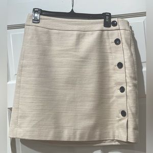 Ann Taylor Front-Button, A-Line Skirt, Cream